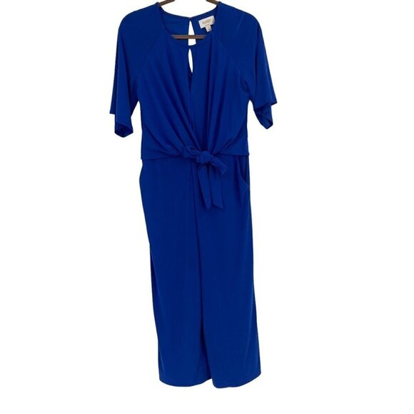 Laundry by Shelli Segal Women’s Size 8 Cobalt Blue Tie Front Jumpsuit Cocktail - Picture 2 of 14